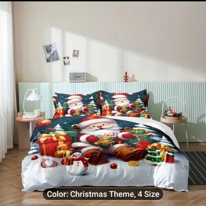 New 3pc Festive Christmas Snowman Duvet Bedding Set Twin # 387